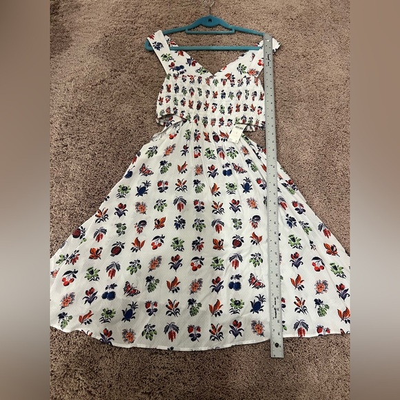 NWT new Anthropologie piper bandeau cutout mini dress medium cream print - Picture 3 of 17